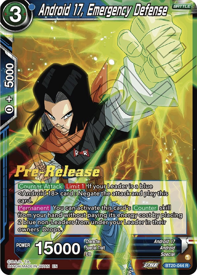 Android 17, Emergency Defense (BT20-044) [Power Absorbed Prerelease Promos] | North Valley Games