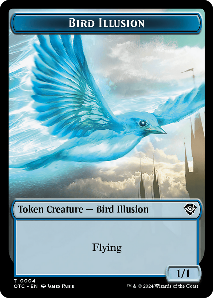 Bird Illusion // Elemental (0014) Double-Sided Token [Outlaws of Thunder Junction Commander Tokens] | North Valley Games
