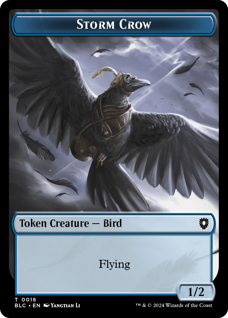 Storm Crow // Frog Lizard Double-Sided Token [Bloomburrow Commander Tokens] | North Valley Games