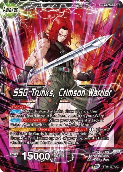 Trunks // SSG Trunks, Crimson Warrior (BT16-097) [Realm of the Gods] | North Valley Games