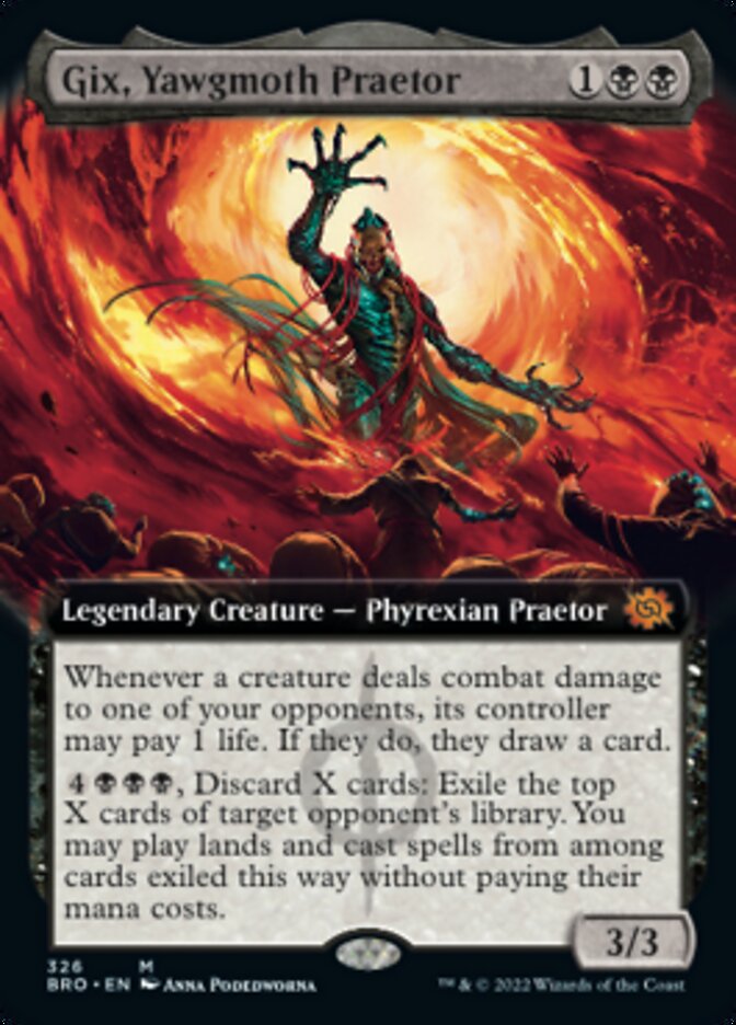 Gix, Yawgmoth Praetor (Extended Art) [The Brothers' War] | North Valley Games