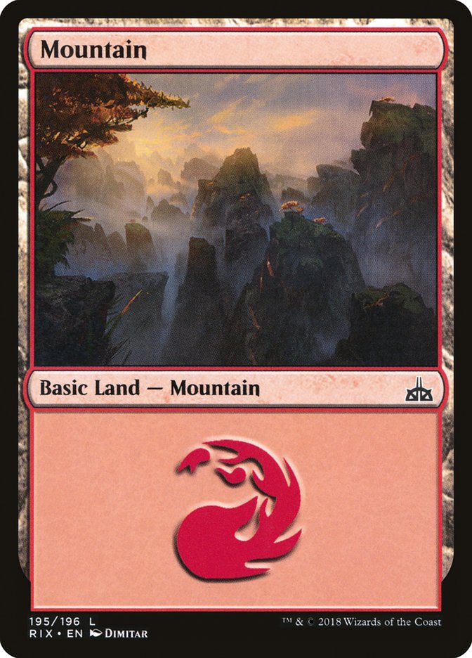 Mountain (195) [Rivals of Ixalan] | North Valley Games