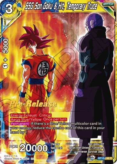 SSG Son Goku & Hit, Temporary Truce (BT15-146) [Saiyan Showdown Prerelease Promos] | North Valley Games