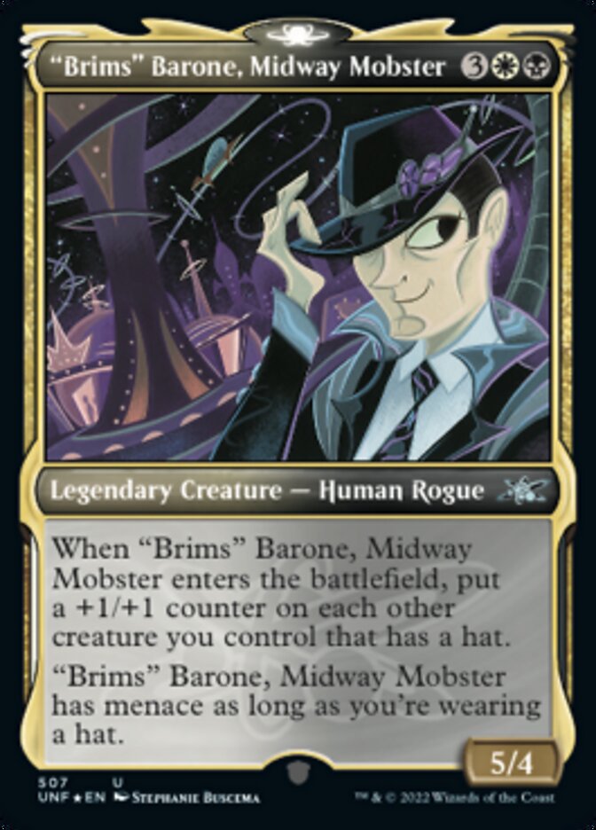 "Brims" Barone, Midway Mobster (Showcase) (Galaxy Foil) [Unfinity] | North Valley Games