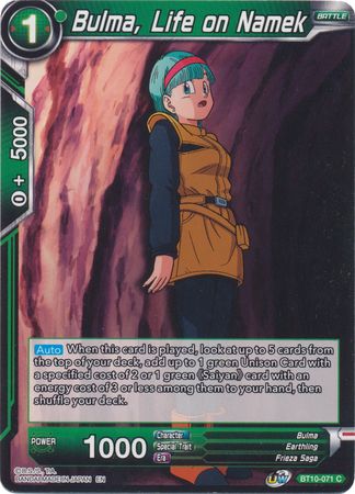 Bulma, Life on Namek (BT10-071) [Rise of the Unison Warrior 2nd Edition] | North Valley Games