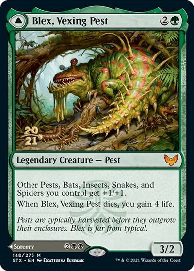 Blex, Vexing Pest // Search for Blex [Strixhaven: School of Mages Prerelease Promos] | North Valley Games