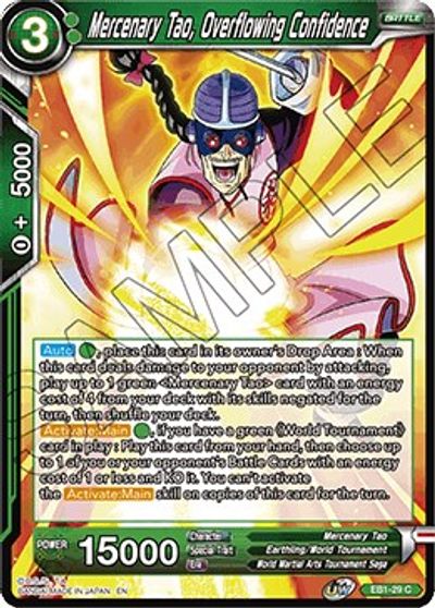 Mercenary Tao, Overflowing Confidence (EB1-29) [Battle Evolution Booster] | North Valley Games