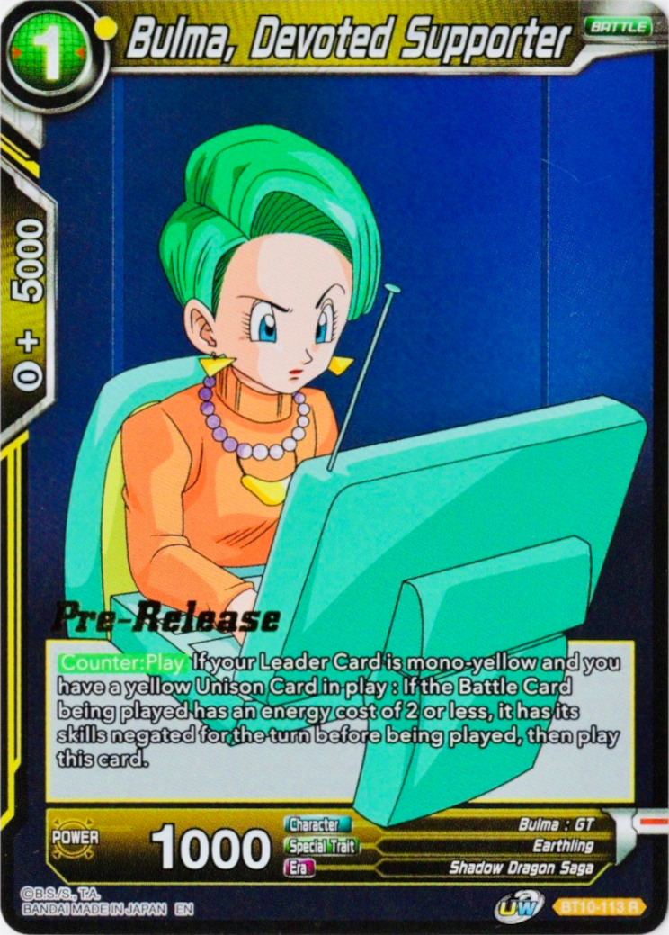 Bulma, Devoted Supporter (BT10-113) [Rise of the Unison Warrior Prerelease Promos] | North Valley Games