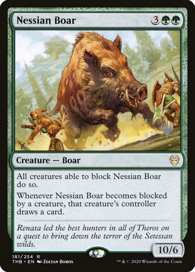 Nessian Boar (Promo Pack) [Theros Beyond Death Promos] | North Valley Games