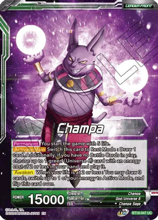 Champa // Champa, Victory at All Costs (BT16-047) [Realm of the Gods] | North Valley Games