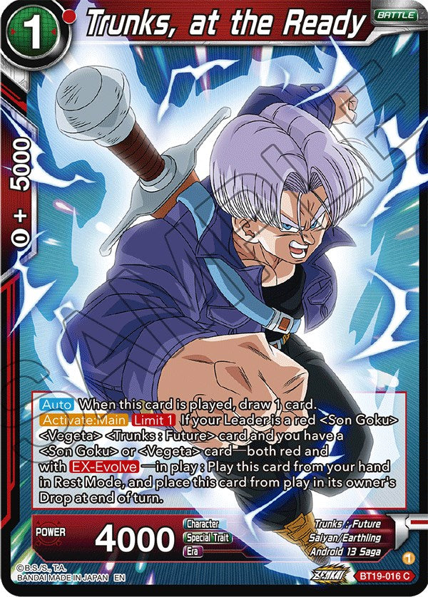 Trunks, at the Ready (BT19-016) [Fighter's Ambition] | North Valley Games