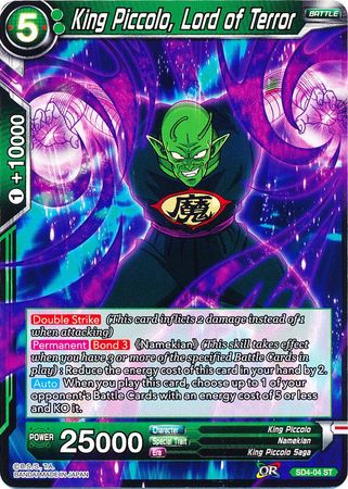 King Piccolo, Lord of Terror (Starter Deck - The Guardian of Namekians) (SD4-04) [Colossal Warfare] | North Valley Games