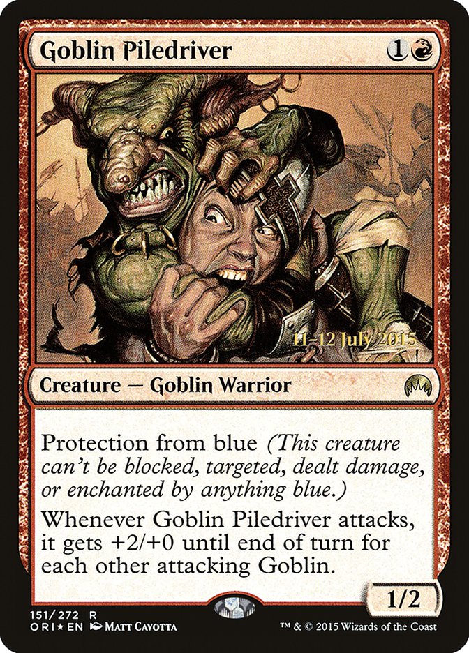 Goblin Piledriver [Magic Origins Prerelease Promos] | North Valley Games