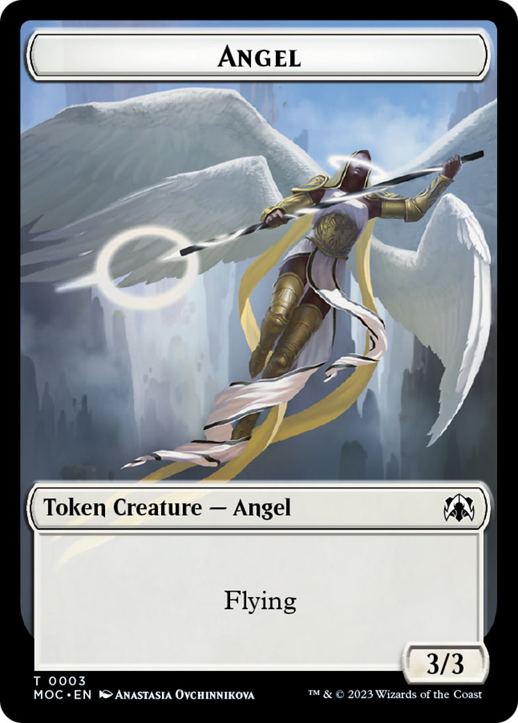 Angel (3) // Demon Double-Sided Token [March of the Machine Commander Tokens] | North Valley Games