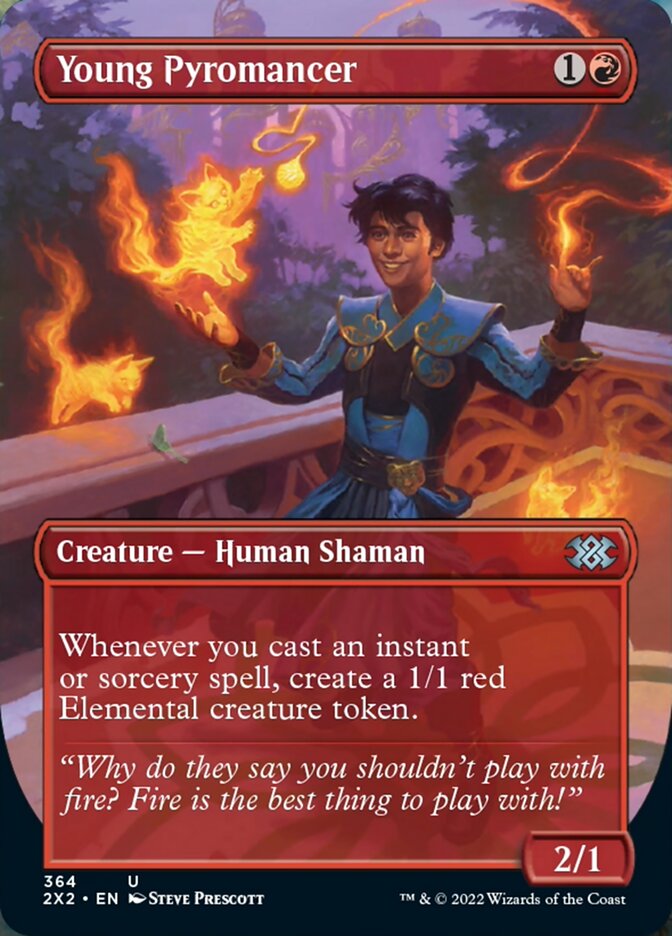 Young Pyromancer (Borderless Alternate Art) [Double Masters 2022] | North Valley Games