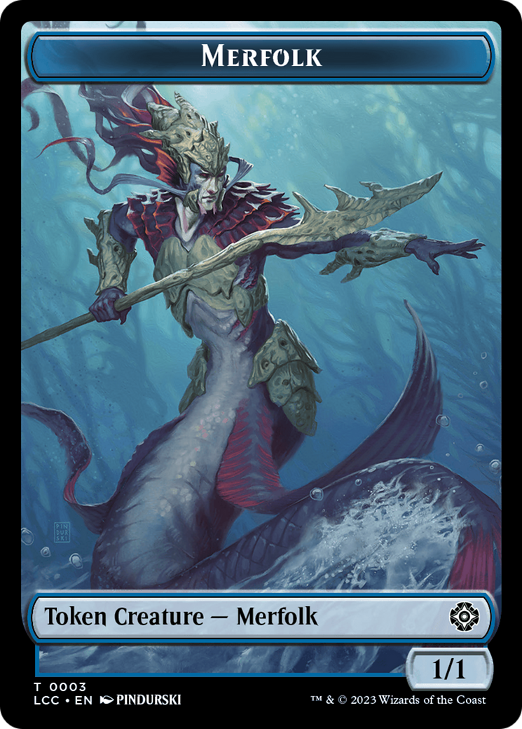 Boar // Merfolk (0003) Double-Sided Token [The Lost Caverns of Ixalan Commander Tokens] | North Valley Games