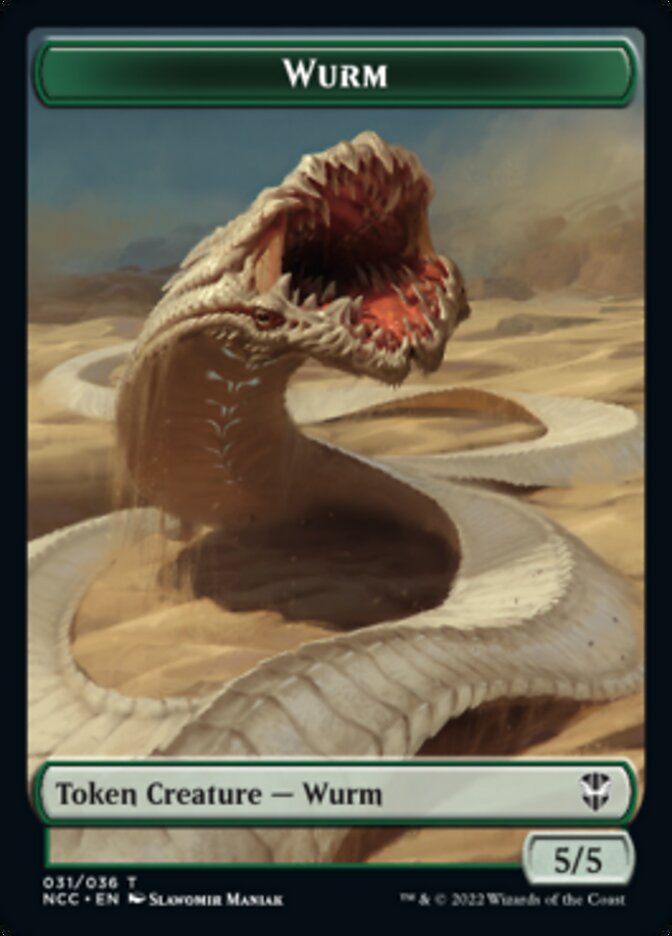 Elf Warrior // Wurm Double-Sided Token [Streets of New Capenna Commander Tokens] | North Valley Games