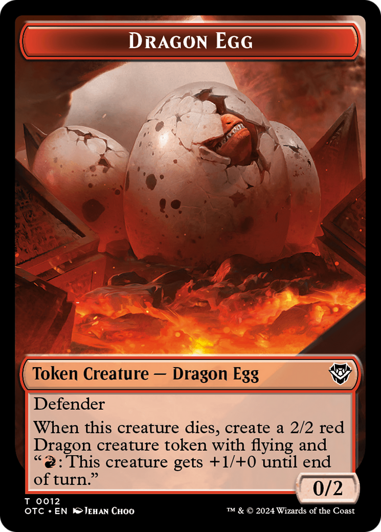 Dragon Egg // Dragon Double-Sided Token [Outlaws of Thunder Junction Commander Tokens] | North Valley Games