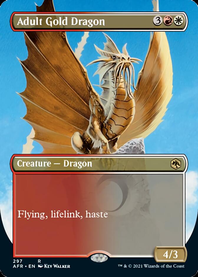 Adult Gold Dragon (Borderless Alternate Art) [Dungeons & Dragons: Adventures in the Forgotten Realms] | North Valley Games