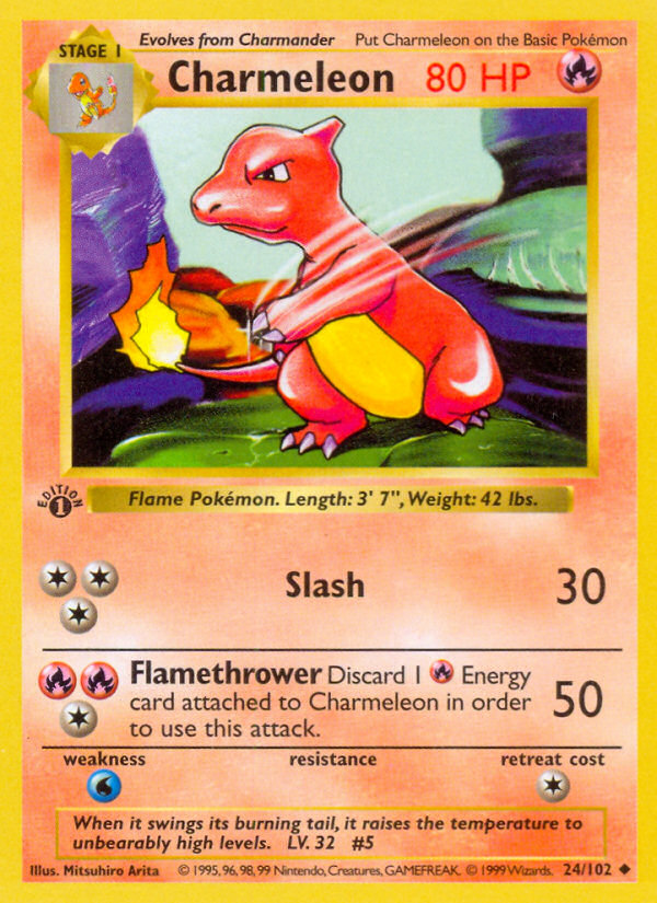 Charmeleon (24/102) (Shadowless) [Base Set 1st Edition] | North Valley Games