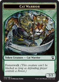 Cat Warrior // Plant Double-Sided Token [Commander 2018 Tokens] | North Valley Games