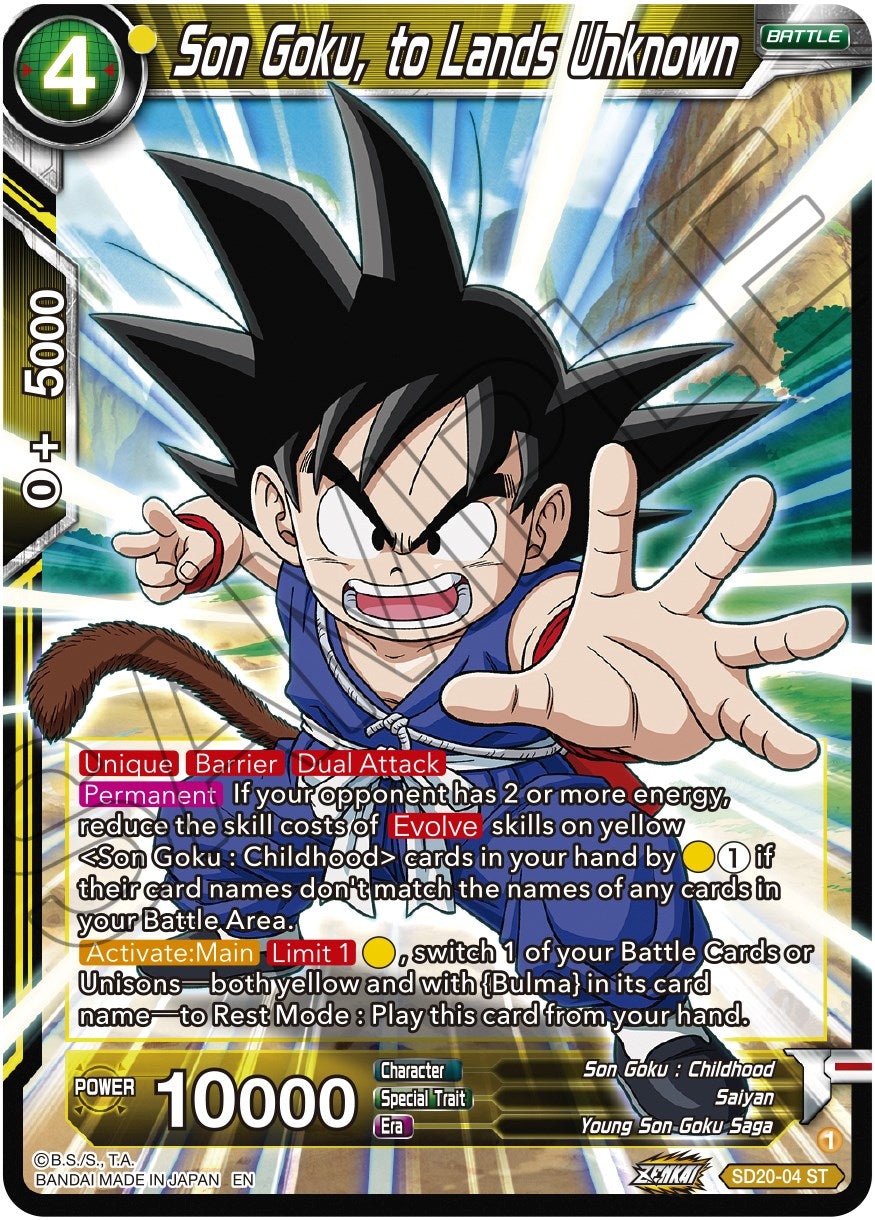 Son Goku, to Lands Unknown (SD20-04) [Dawn of the Z-Legends] | North Valley Games