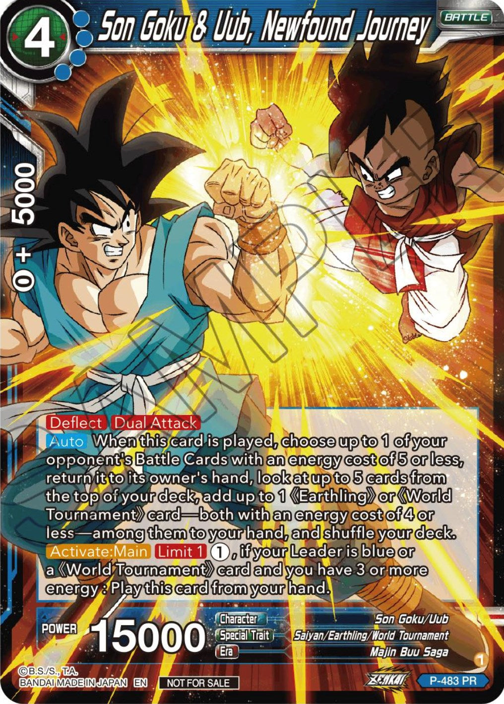 Son Goku & Uub, Newfound Journey (Zenkai Series Tournament Pack Vol.3) (P-483) [Tournament Promotion Cards] | North Valley Games