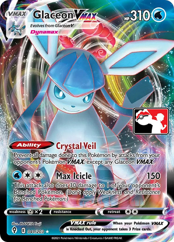 Glaceon VMAX (041/203) [Prize Pack Series One] | North Valley Games