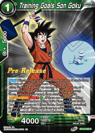 Training Goals Son Goku (BT15-069) [Saiyan Showdown Prerelease Promos] | North Valley Games