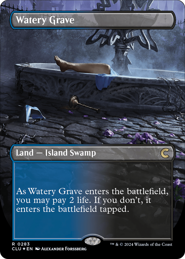 Watery Grave (Borderless) [Ravnica: Clue Edition] | North Valley Games