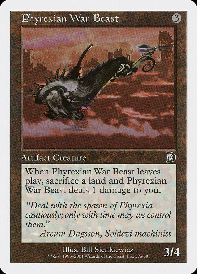 Phyrexian War Beast (Signature on Left) [Deckmasters] | North Valley Games