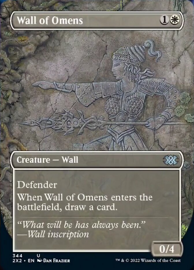 Wall of Omens (Borderless Alternate Art) [Double Masters 2022] | North Valley Games