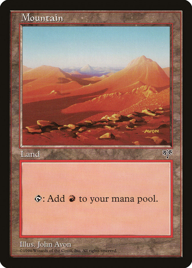 Mountain (Yellow Signature) [Mirage] | North Valley Games