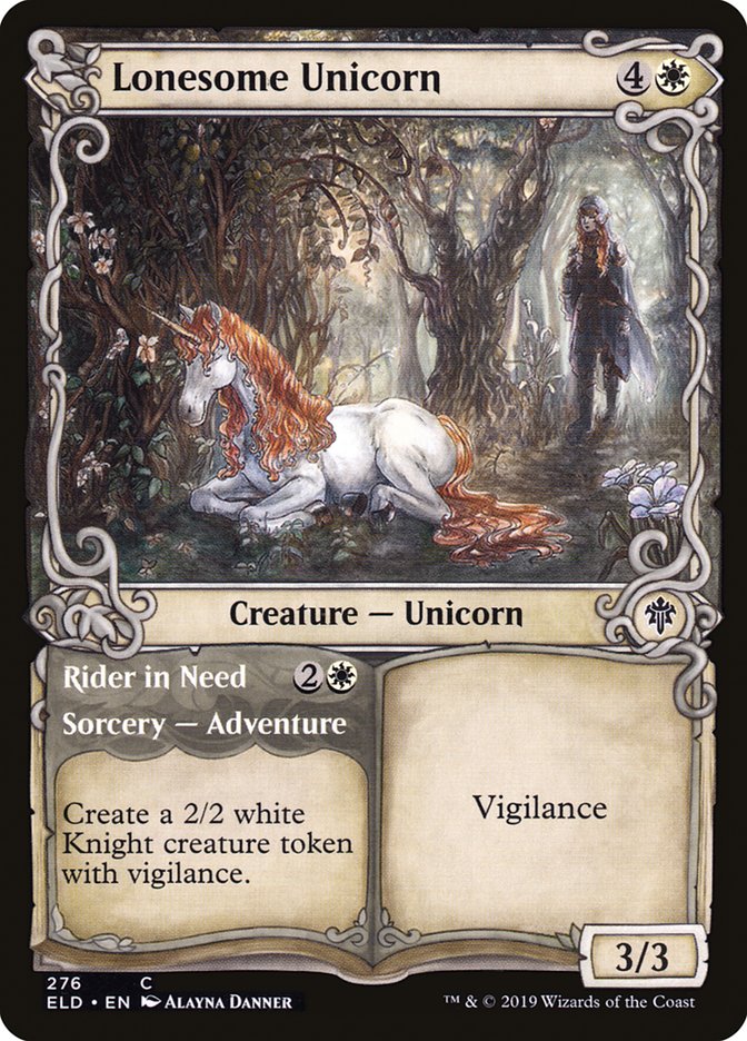 Lonesome Unicorn // Rider in Need (Showcase) [Throne of Eldraine] | North Valley Games