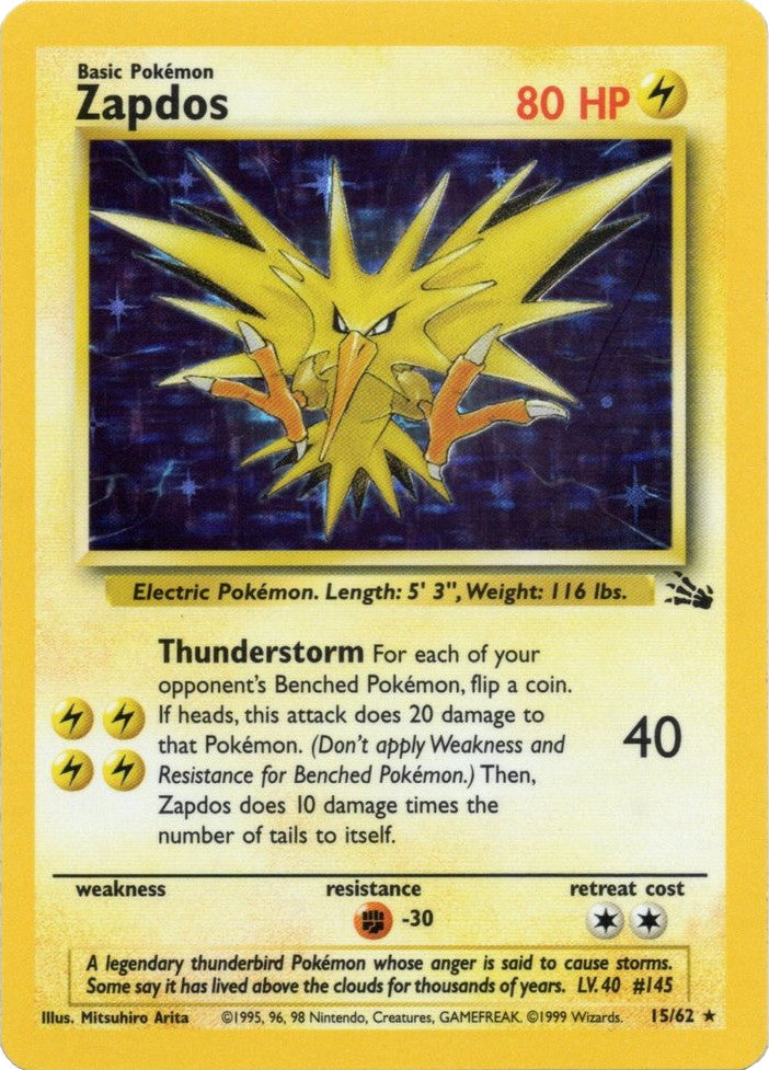 Zapdos (15/62) [Fossil Unlimited] | North Valley Games