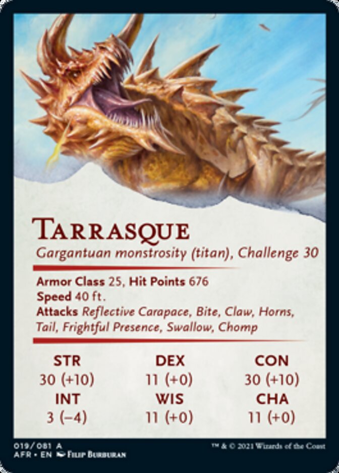 Tarrasque Art Card [Dungeons & Dragons: Adventures in the Forgotten Realms Art Series] | North Valley Games