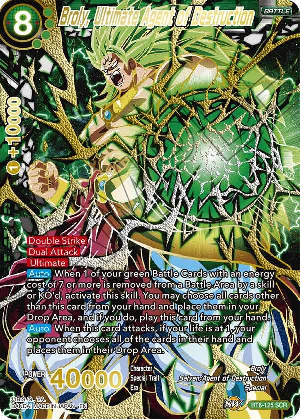 Broly, Ultimate Agent of Destruction (SCR) (BT6-125) [5th Anniversary Set] | North Valley Games