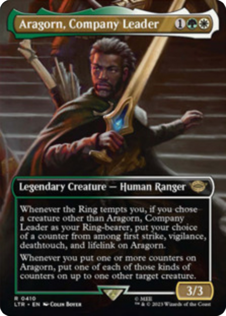 Aragorn, Company Leader (Borderless Alternate Art) [The Lord of the Rings: Tales of Middle-Earth] | North Valley Games