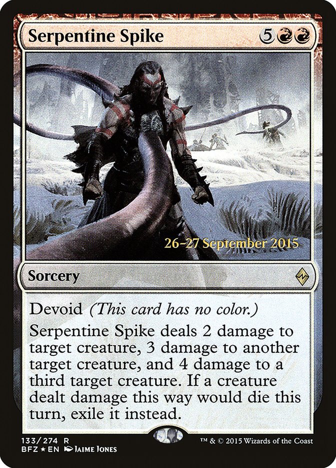 Serpentine Spike [Battle for Zendikar Prerelease Promos] | North Valley Games
