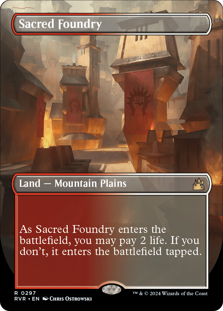 Sacred Foundry (Borderless) [Ravnica Remastered] | North Valley Games