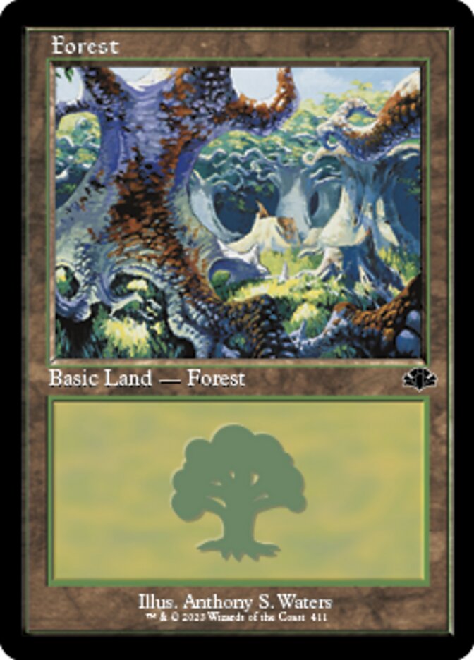 Forest (411) (Retro) [Dominaria Remastered] | North Valley Games