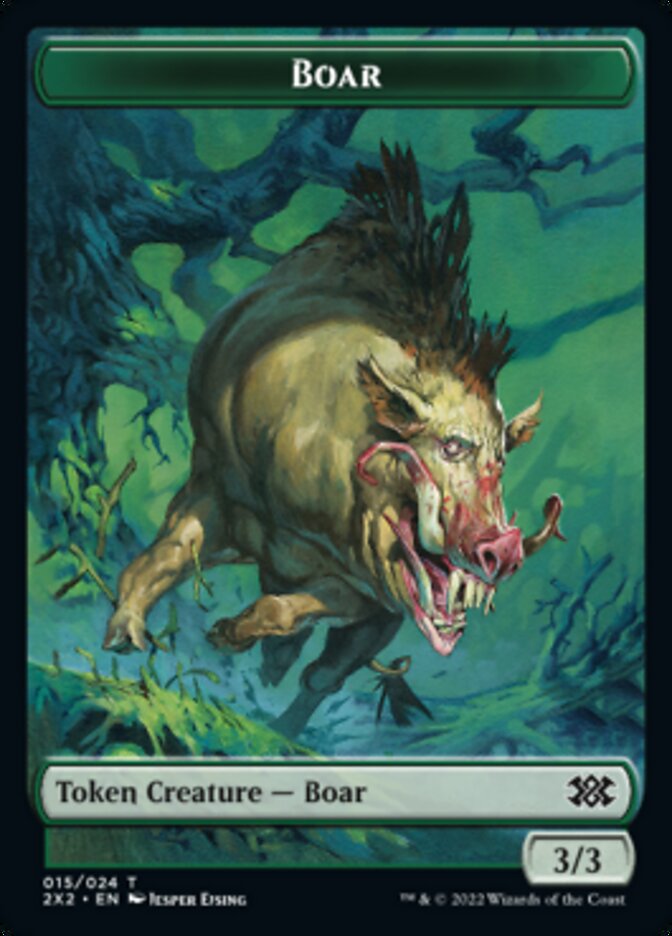 Boar // Aven Initiate Double-Sided Token [Double Masters 2022 Tokens] | North Valley Games