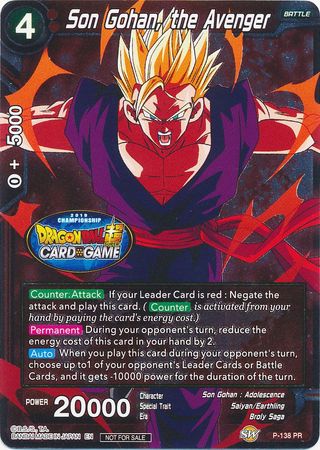 Son Gohan, the Avenger (Championship Final 2019) (P-138) [Tournament Promotion Cards] | North Valley Games