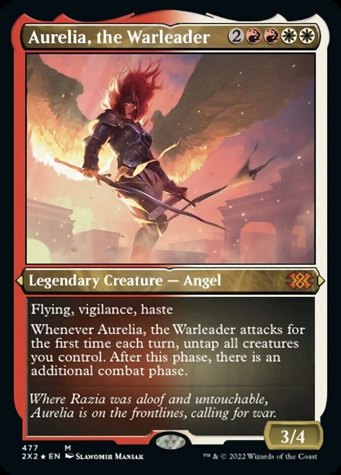 Aurelia, the Warleader (Foil Etched) [Double Masters 2022] | North Valley Games