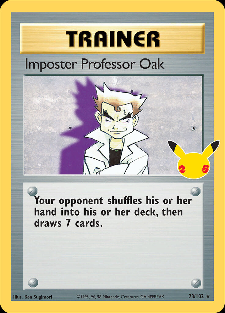 Imposter Professor Oak (73/102) [Celebrations: 25th Anniversary - Classic Collection] | North Valley Games