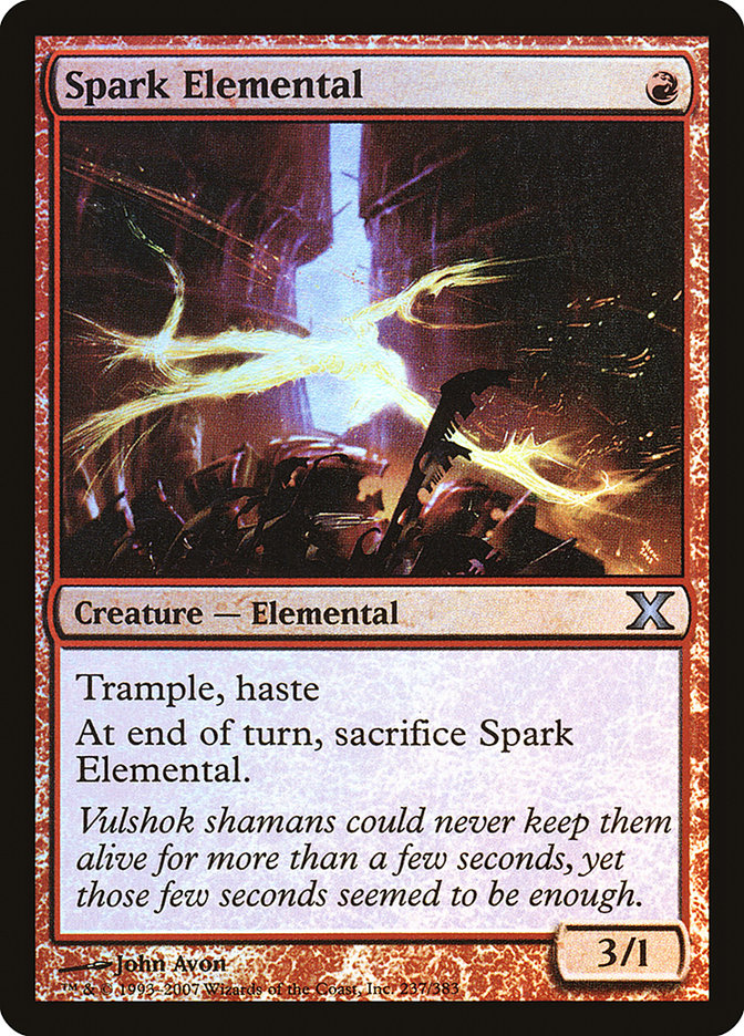 Spark Elemental (Premium Foil) [Tenth Edition] | North Valley Games