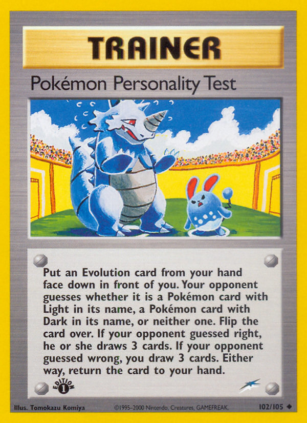 Pokemon Personality Test (102/105) [Neo Destiny 1st Edition] | North Valley Games