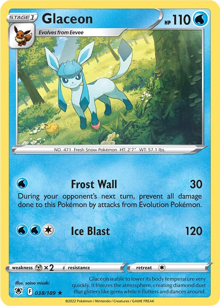 Glaceon (038/189) [Sword & Shield: Astral Radiance] | North Valley Games