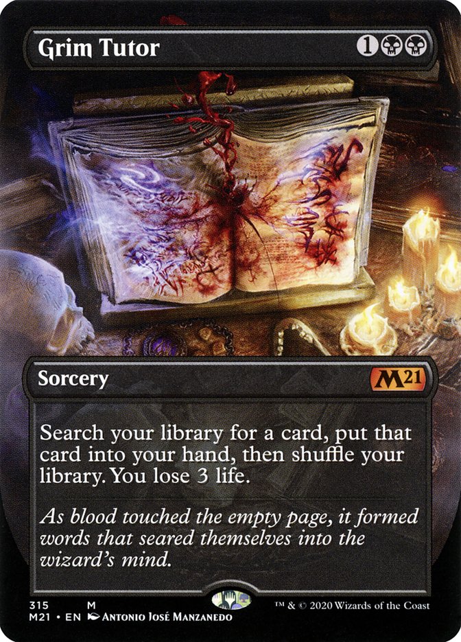 Grim Tutor (Borderless Alternate Art) [Core Set 2021] | North Valley Games