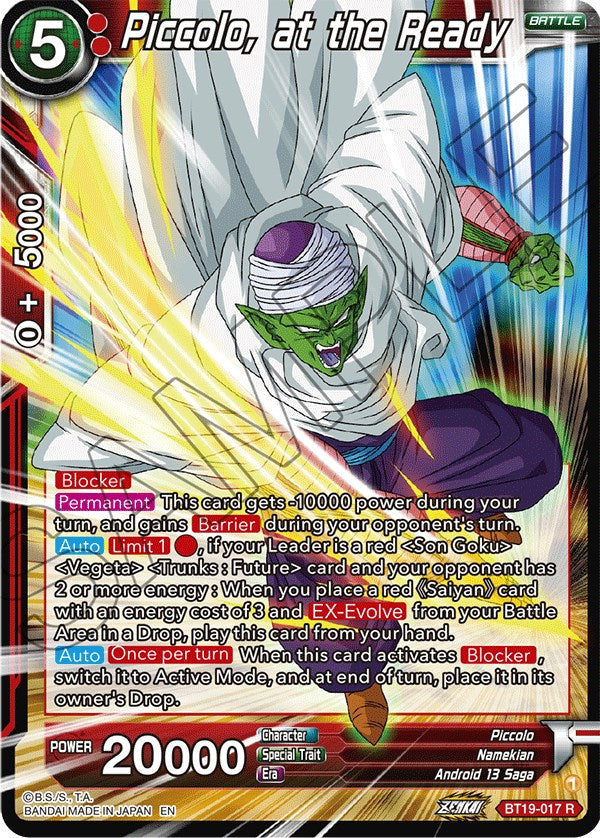 Piccolo, at the Ready (BT19-017) [Fighter's Ambition] | North Valley Games